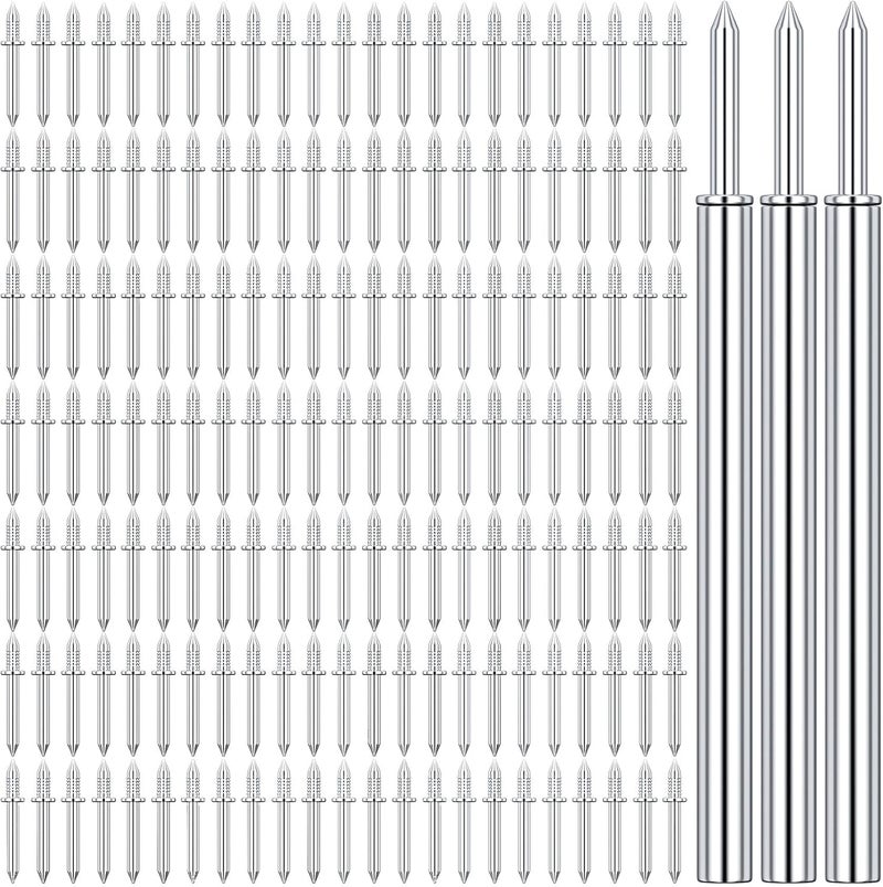 Deozu 300 Pcs Double-Head Skirting Nails with 3 Pcs Sleeve Tool, Double Sided Nails, Double-Headed Nail, Double Head Skirting Nail Tool - Image 1